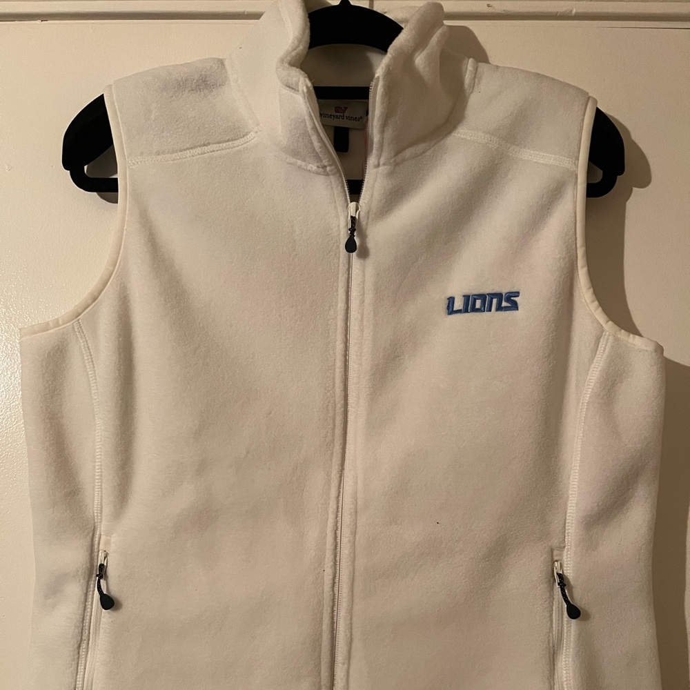 NWT Vineyard Vines Detroit Lions fleece vest Ladies size M